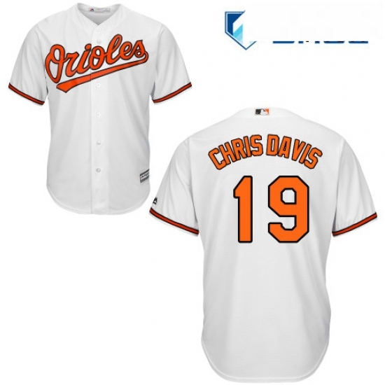 Mens Majestic Baltimore Orioles 19 Chris Davis Replica White Home Cool Base MLB Jersey Mens Majestic Baltimore Orioles 19 Chris Davis Replica White Home Cool Base MLB Jersey
