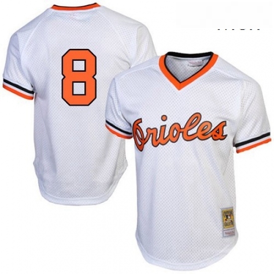 Mens Mitchell and Ness 1985 Baltimore Orioles 8 Cal Ripken Replica White Throwback MLB Jersey Mens Mitchell and Ness 1985 Baltimore Orioles 8 Cal Ripken Replica White Throwback MLB Jersey
