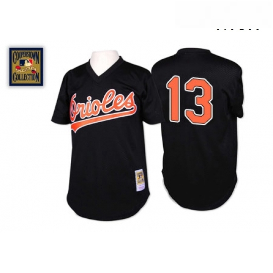 Mens Mitchell and Ness Baltimore Orioles 13 Manny Machado Authentic Black Throwback MLB Jersey Mens Mitchell and Ness Baltimore Orioles 13 Manny Machado Authentic Black Throwback MLB Jersey