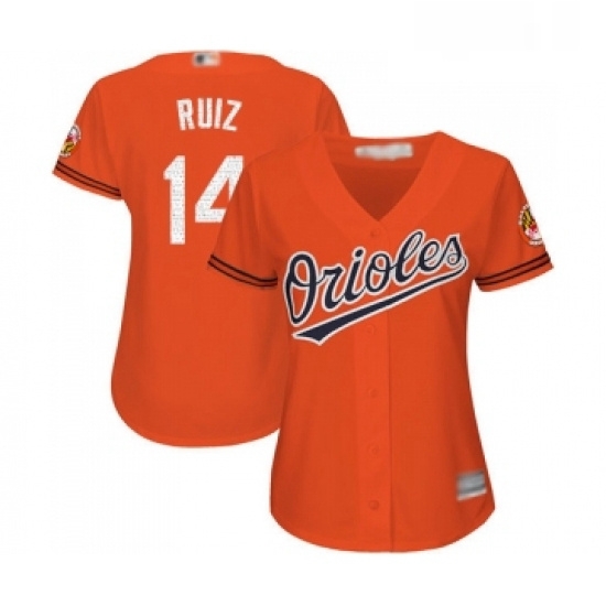 Womens Baltimore Orioles 14 Rio Ruiz Replica Orange Alternate Cool Base Baseball Jersey Womens Baltimore Orioles 14 Rio Ruiz Replica Orange Alternate Cool Base Baseball Jersey