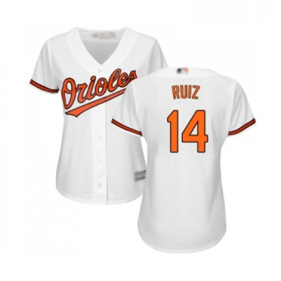 Womens Baltimore Orioles 14 Rio Ruiz Replica White Home Cool Base Baseball Jersey Womens Baltimore Orioles 14 Rio Ruiz Replica White Home Cool Base Baseball Jersey