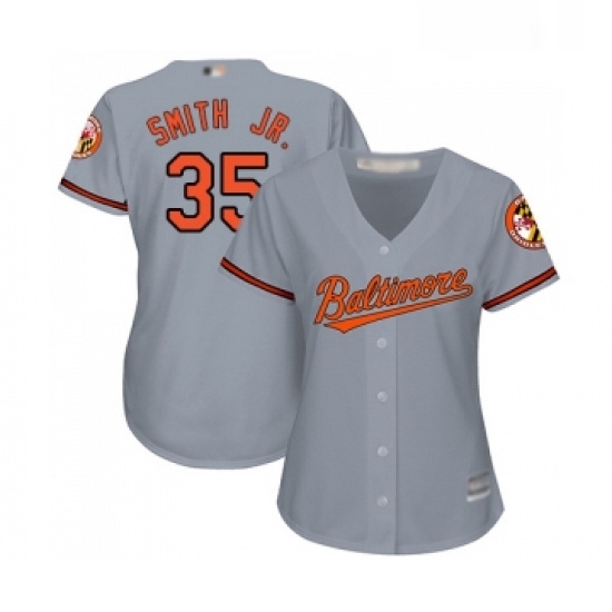 Womens Baltimore Orioles 35 Dwight Smith Jr Replica Grey Road Cool Base Baseball Jersey Womens Baltimore Orioles 35 Dwight Smith Jr Replica Grey Road Cool Base Baseball Jersey