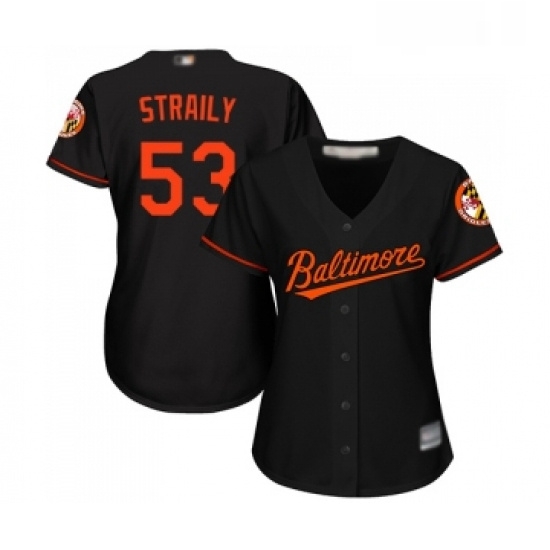 Womens Baltimore Orioles 53 Dan Straily Replica Black Alternate Cool Base Baseball Jersey Womens Baltimore Orioles 53 Dan Straily Replica Black Alternate Cool Base Baseball Jersey