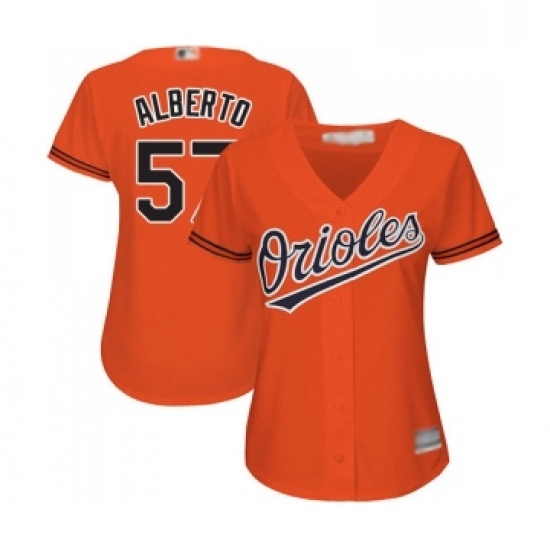 Womens Baltimore Orioles 57 Hanser Alberto Replica Orange Alternate Cool Base Baseball Jersey Womens Baltimore Orioles 57 Hanser Alberto Replica Orange Alternate Cool Base Baseball Jersey