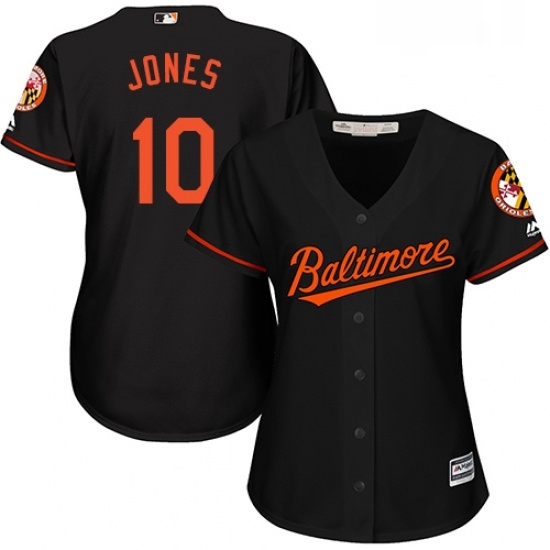 Womens Majestic Baltimore Orioles 10 Adam Jones Authentic Black Alternate Cool Base MLB Jersey Womens Majestic Baltimore Orioles 10 Adam Jones Authentic Black Alternate Cool Base MLB Jersey