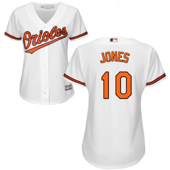 Womens Majestic Baltimore Orioles 10 Adam Jones Replica White Home Cool Base MLB Jersey Womens Majestic Baltimore Orioles 10 Adam Jones Replica White Home Cool Base MLB Jersey