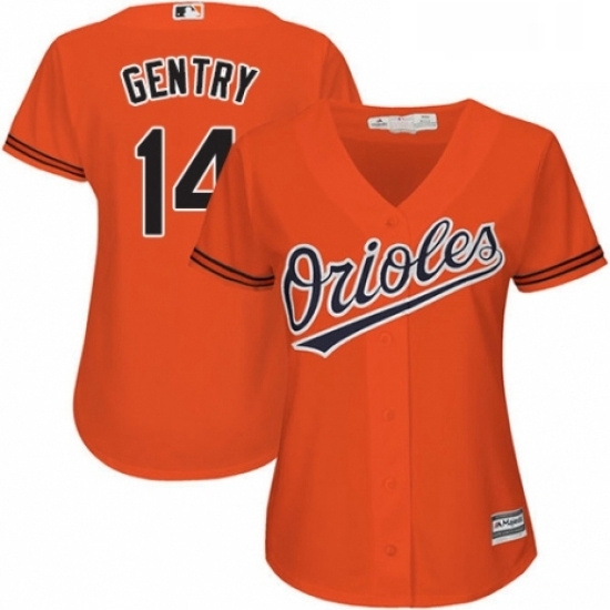 Womens Majestic Baltimore Orioles 14 Craig Gentry Authentic Orange Alternate Cool Base MLB Jersey Womens Majestic Baltimore Orioles 14 Craig Gentry Authentic Orange Alternate Cool Base MLB Jersey