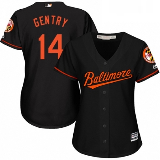 Womens Majestic Baltimore Orioles 14 Craig Gentry Replica Black Alternate Cool Base MLB Jersey Womens Majestic Baltimore Orioles 14 Craig Gentry Replica Black Alternate Cool Base MLB Jersey