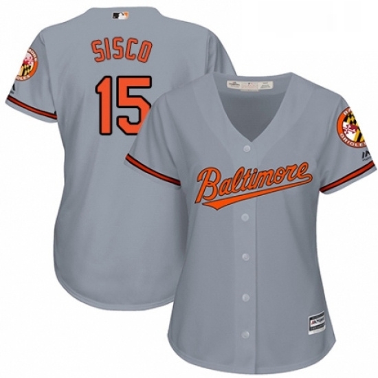Womens Majestic Baltimore Orioles 15 Chance Sisco Replica Grey Road Cool Base MLB Jersey Womens Majestic Baltimore Orioles 15 Chance Sisco Replica Grey Road Cool Base MLB Jersey