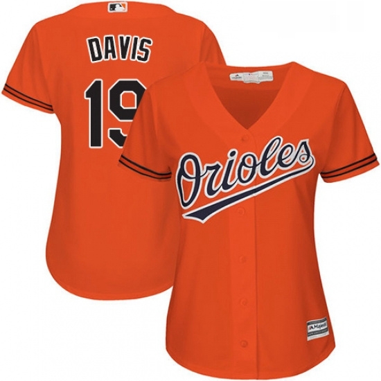Womens Majestic Baltimore Orioles 19 Chris Davis Authentic Orange Alternate Cool Base MLB Jersey Womens Majestic Baltimore Orioles 19 Chris Davis Authentic Orange Alternate Cool Base MLB Jersey