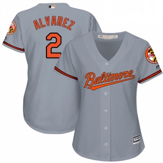 Womens Majestic Baltimore Orioles 2 Pedro Alvarez Authentic Grey Road Cool Base MLB Jersey Womens Majestic Baltimore Orioles 2 Pedro Alvarez Authentic Grey Road Cool Base MLB Jersey