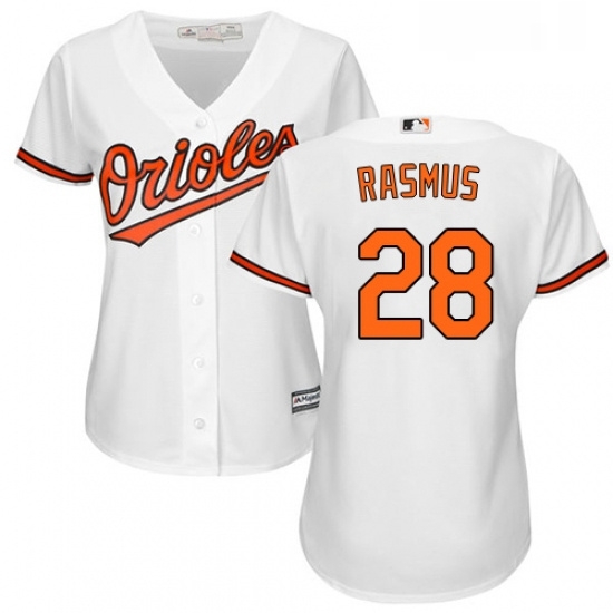 Womens Majestic Baltimore Orioles 28 Colby Rasmus Authentic White Home Cool Base MLB Jersey Womens Majestic Baltimore Orioles 28 Colby Rasmus Authentic White Home Cool Base MLB Jersey