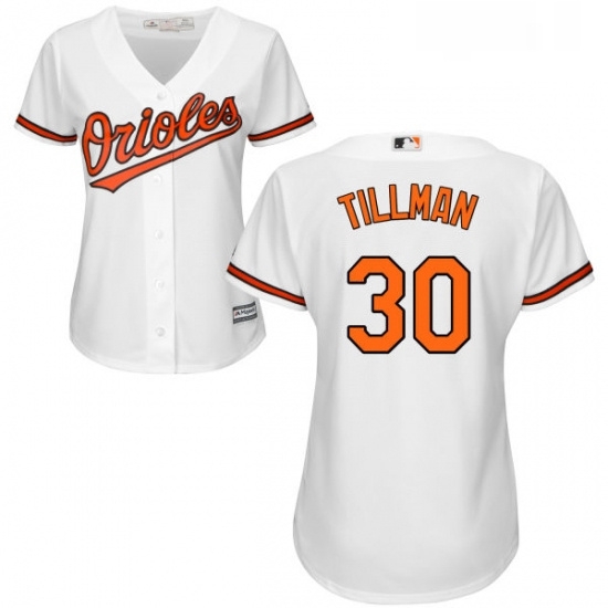 Womens Majestic Baltimore Orioles 30 Chris Tillman Replica White Home Cool Base MLB Jersey Womens Majestic Baltimore Orioles 30 Chris Tillman Replica White Home Cool Base MLB Jersey