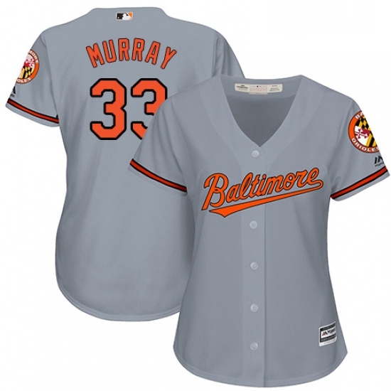 Womens Majestic Baltimore Orioles 33 Eddie Murray Authentic Grey Road Cool Base MLB Jersey Womens Majestic Baltimore Orioles 33 Eddie Murray Authentic Grey Road Cool Base MLB Jersey
