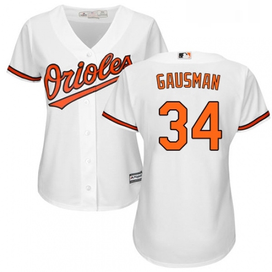 Womens Majestic Baltimore Orioles 34 Kevin Gausman Replica White Home Cool Base MLB Jersey Womens Majestic Baltimore Orioles 34 Kevin Gausman Replica White Home Cool Base MLB Jersey