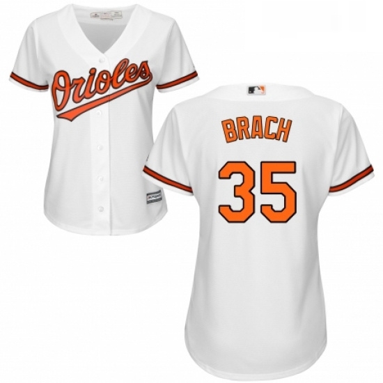 Womens Majestic Baltimore Orioles 35 Brad Brach Replica White Home Cool Base MLB Jersey Womens Majestic Baltimore Orioles 35 Brad Brach Replica White Home Cool Base MLB Jersey