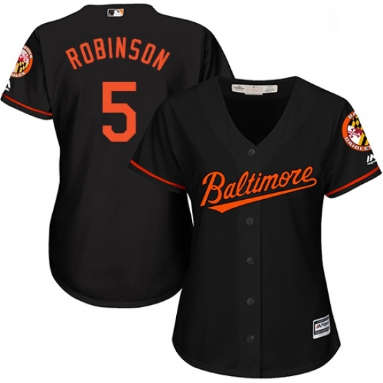 Womens Majestic Baltimore Orioles 5 Brooks Robinson Replica Black Alternate Cool Base MLB Jersey Womens Majestic Baltimore Orioles 5 Brooks Robinson Replica Black Alternate Cool Base MLB Jersey