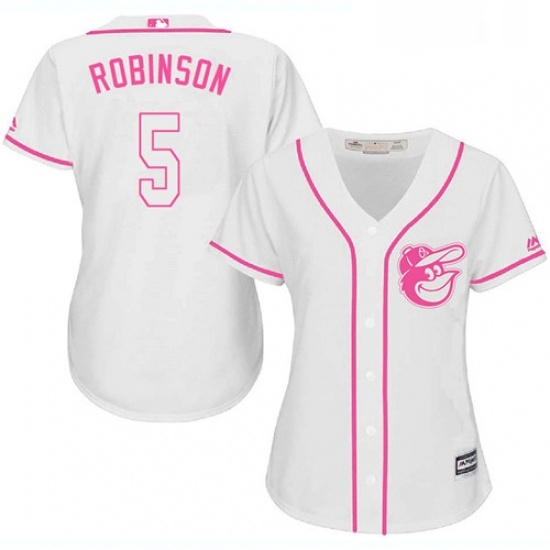 Womens Majestic Baltimore Orioles 5 Brooks Robinson Replica White Fashion Cool Base MLB Jersey Womens Majestic Baltimore Orioles 5 Brooks Robinson Replica White Fashion Cool Base MLB Jersey