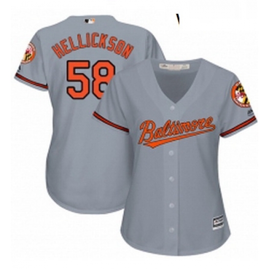 Womens Majestic Baltimore Orioles 58 Jeremy Hellickson Replica Grey Road Cool Base MLB Jersey Womens Majestic Baltimore Orioles 58 Jeremy Hellickson Replica Grey Road Cool Base MLB Jersey