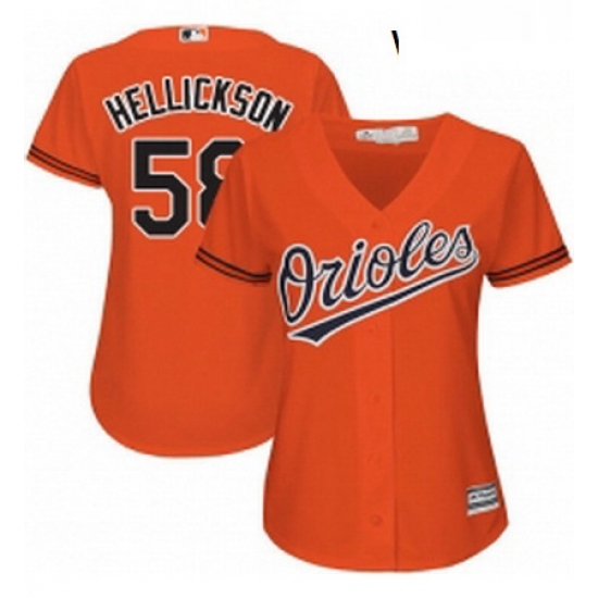 Womens Majestic Baltimore Orioles 58 Jeremy Hellickson Replica Orange Alternate Cool Base MLB Jersey Womens Majestic Baltimore Orioles 58 Jeremy Hellickson Replica Orange Alternate Cool Base MLB Jersey