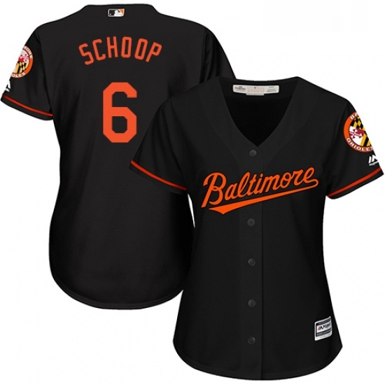 Womens Majestic Baltimore Orioles 6 Jonathan Schoop Replica Black Alternate Cool Base MLB Jersey Womens Majestic Baltimore Orioles 6 Jonathan Schoop Replica Black Alternate Cool Base MLB Jersey
