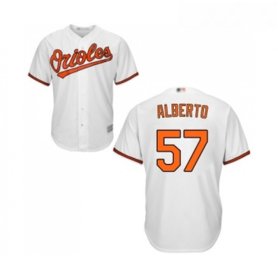 Youth Baltimore Orioles 57 Hanser Alberto Replica White Home Cool Base Baseball Jersey Youth Baltimore Orioles 57 Hanser Alberto Replica White Home Cool Base Baseball Jersey
