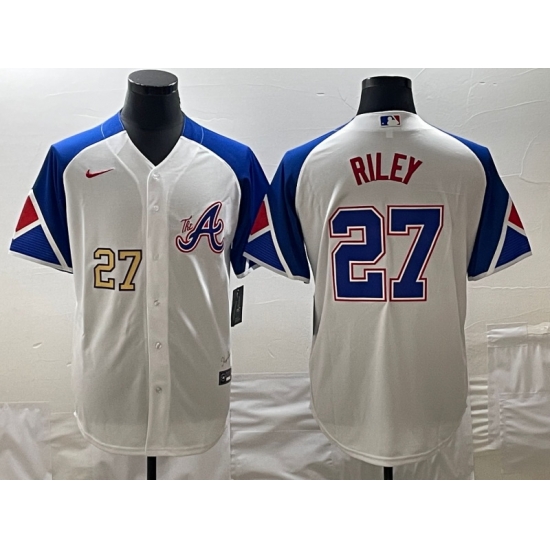 MLB Braves 27 Riley White City Connect Cool Base Men Jersey 1 MLB Braves 27 Riley White City Connect Cool Base Men Jersey 1