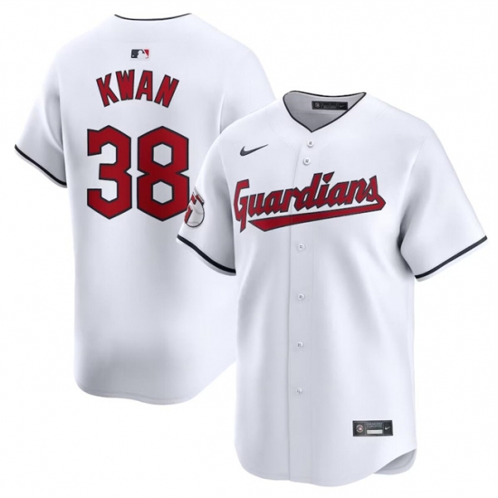 Men Cleveland Guardians 38 Steven Kwan White Home Limited Stitched Baseball Jersey Men Cleveland Guardians 38 Steven Kwan White Home Limited Stitched Baseball Jersey