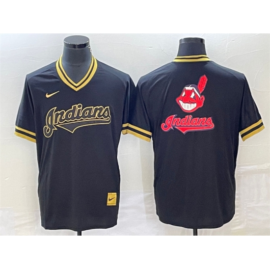 Men Cleveland Guardians Black Team Big Logo Cool Base Stitched Jersey Men Cleveland Guardians Black Team Big Logo Cool Base Stitched Jersey