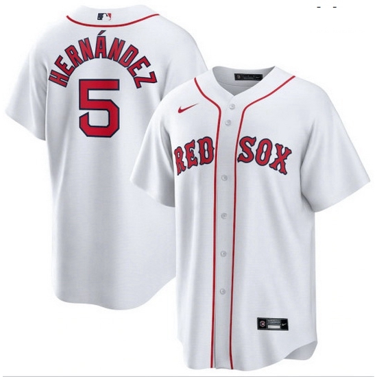 Men Men Boston Red Sox 5 Enrique Hernandez White Cool Base Jersey Men Men Boston Red Sox 5 Enrique Hernandez White Cool Base Jersey