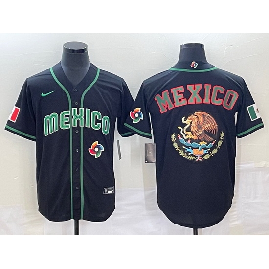 Men Mexico Baseball 2023 Black Team Big Logo World Baseball Classic Stitched Jersey Men Mexico Baseball 2023 Black Team Big Logo World Baseball Classic Stitched Jersey