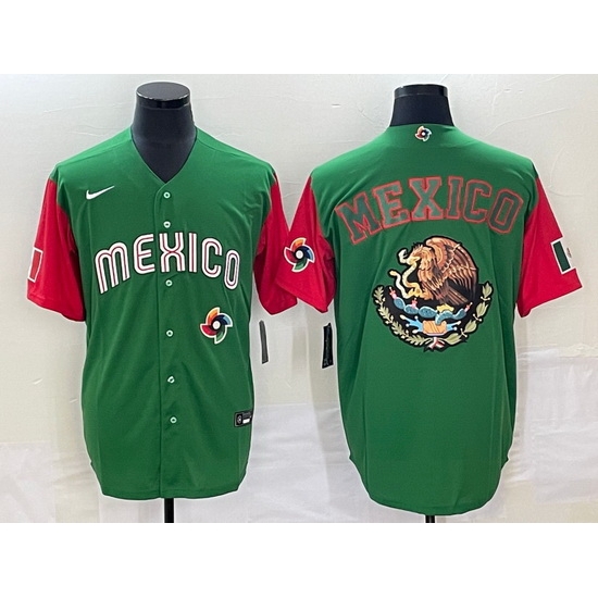 Men Mexico Baseball 2023 Green Team Big Logo World Baseball Classic Stitched Jersey Men Mexico Baseball 2023 Green Team Big Logo World Baseball Classic Stitched Jersey