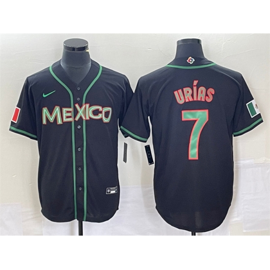 Men Mexico Baseball 7 Julio Uras 2023 Black World Baseball With Patch Classic Stitched Jerseys 1 Men Mexico Baseball 7 Julio Uras 2023 Black World Baseball With Patch Classic Stitched Jerseys 1