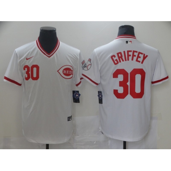 Men Nike Cincinati Reds Ken Griffey Jr 30 White Cool Base Stitched Pullover MLB Jersey Men Nike Cincinati Reds Ken Griffey Jr 30 White Cool Base Stitched Pullover MLB Jersey