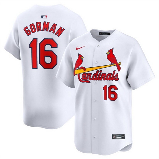 Men St Louis Cardinals 16 Nolan Gorman White 2024 Home Limited Stitched Baseball Jersey Men St Louis Cardinals 16 Nolan Gorman White 2024 Home Limited Stitched Baseball Jersey