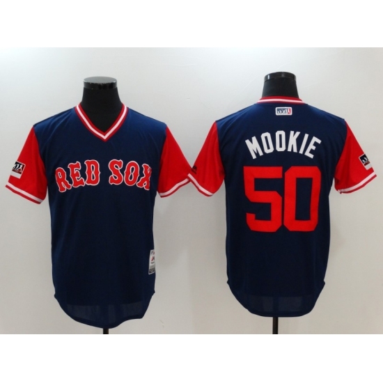 Men's Boston Red Sox #50 Mookie Betts Mookie Navy Players Weekend Team Jersey Men's Boston Red Sox #50 Mookie Betts Mookie Navy Players Weekend Team Jersey