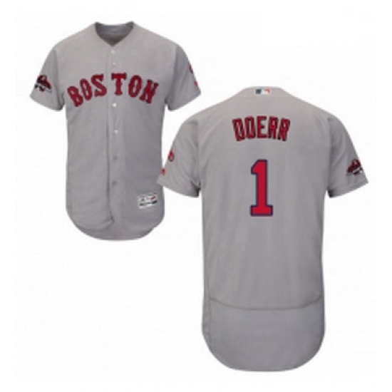 Mens Majestic Boston Red Sox 1 Bobby Doerr Grey Road Flex Base Authentic Collection 2018 World Series Jersey Mens Majestic Boston Red Sox 1 Bobby Doerr Grey Road Flex Base Authentic Collection 2018 World Series Jersey