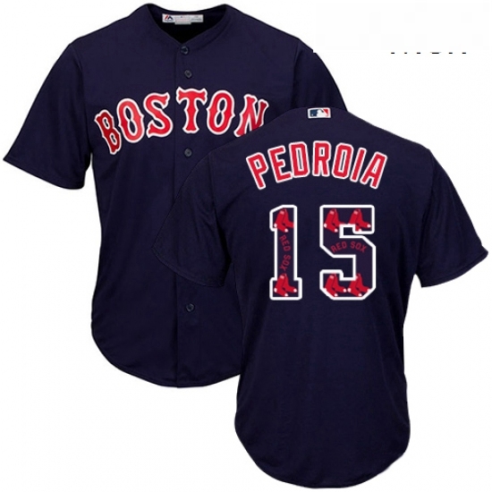 Mens Majestic Boston Red Sox 15 Dustin Pedroia Authentic Navy Blue Team Logo Fashion Cool Base MLB Jersey Mens Majestic Boston Red Sox 15 Dustin Pedroia Authentic Navy Blue Team Logo Fashion Cool Base MLB Jersey