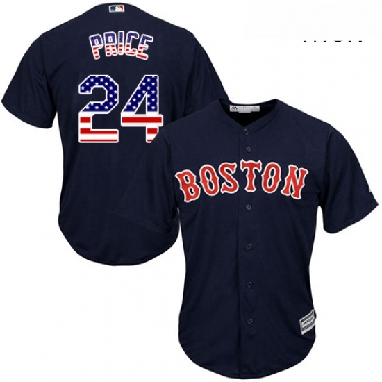 Mens Majestic Boston Red Sox 24 David Price Replica Navy Blue USA Flag Fashion MLB Jersey Mens Majestic Boston Red Sox 24 David Price Replica Navy Blue USA Flag Fashion MLB Jersey