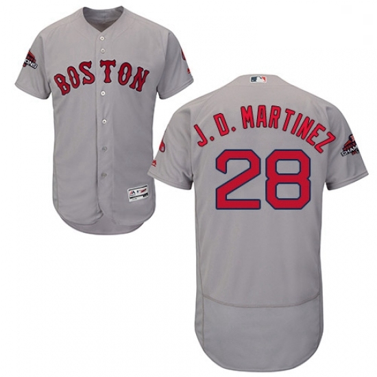 Mens Majestic Boston Red Sox 28 J D Martinez Grey Road Flex Base Authentic Collection 2018 World Series Jersey Mens Majestic Boston Red Sox 28 J D Martinez Grey Road Flex Base Authentic Collection 2018 World Series Jersey