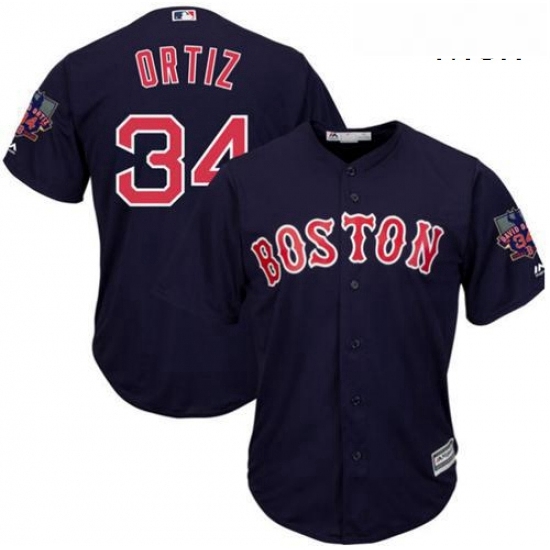 Mens Majestic Boston Red Sox 34 David Ortiz Authentic Navy Blue Alternate Road Retirement Patch Cool Base MLB Jersey Mens Majestic Boston Red Sox 34 David Ortiz Authentic Navy Blue Alternate Road Retirement Patch Cool Base MLB Jersey
