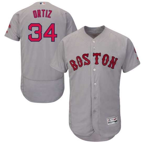 Mens Majestic Boston Red Sox 34 David Ortiz Grey Road Flex Base Authentic Collection MLB Jersey Mens Majestic Boston Red Sox 34 David Ortiz Grey Road Flex Base Authentic Collection MLB Jersey