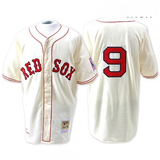 Mens Mitchell and Ness Boston Red Sox 9 Ted Williams Replica Cream Throwback MLB Jersey Mens Mitchell and Ness Boston Red Sox 9 Ted Williams Replica Cream Throwback MLB Jersey