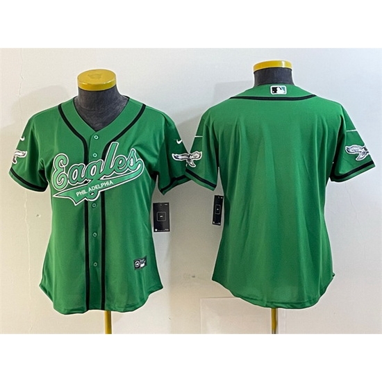 Women Philadelphia Eagles Blank Green Cool Base Stitched Baseball Jersey 28Run Small 29 Women Philadelphia Eagles Blank Green Cool Base Stitched Baseball Jersey 28Run Small 29