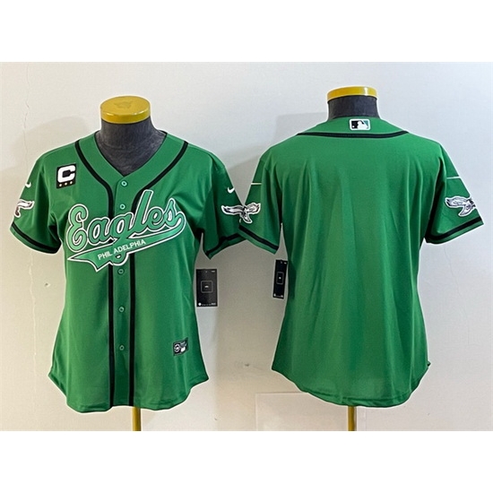 Women Philadelphia Eagles Blank Green With 3 Star C Patch Cool Base Stitched Baseball Jersey 28Run Small 29 3 Women Philadelphia Eagles Blank Green With 3 Star C Patch Cool Base Stitched Baseball Jersey 28Run Small 29 3