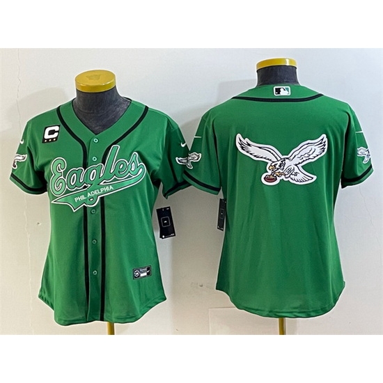 Women Philadelphia Eagles Green Team Big Logo With 3 Star C Patch Cool Base Stitched Baseball Jersey 28Run Small 29 1 Women Philadelphia Eagles Green Team Big Logo With 3 Star C Patch Cool Base Stitched Baseball Jersey 28Run Small 29 1