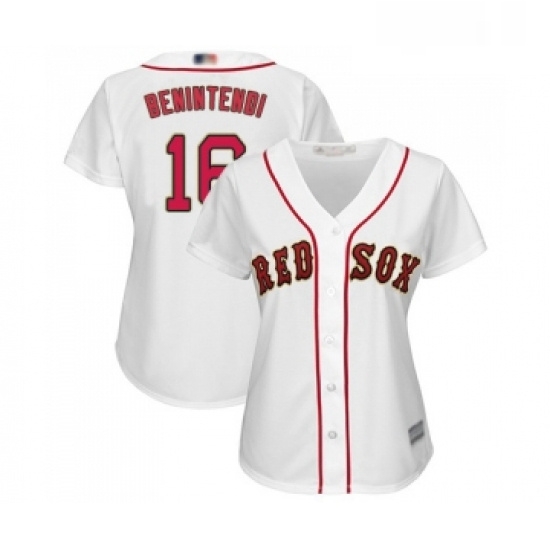 Womens Boston Red Sox 16 Andrew Benintendi Authentic White 2019 Gold Program Cool Base Baseball Jersey Womens Boston Red Sox 16 Andrew Benintendi Authentic White 2019 Gold Program Cool Base Baseball Jersey