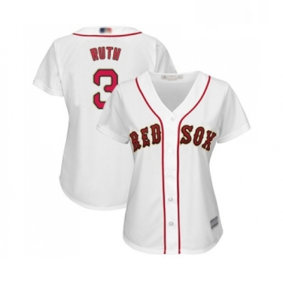 Womens Boston Red Sox 3 Babe Ruth Authentic White 2019 Gold Program Cool Base Baseball Jersey Womens Boston Red Sox 3 Babe Ruth Authentic White 2019 Gold Program Cool Base Baseball Jersey