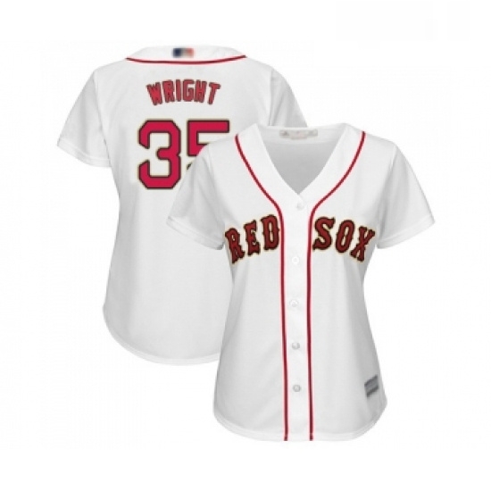 Womens Boston Red Sox 35 Steven Wright Authentic White 2019 Gold Program Cool Base Baseball Jersey Womens Boston Red Sox 35 Steven Wright Authentic White 2019 Gold Program Cool Base Baseball Jersey