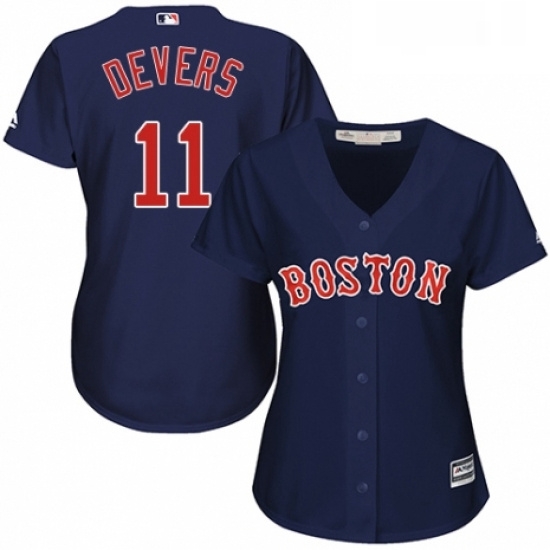 Womens Majestic Boston Red Sox 11 Rafael Devers Authentic Navy Blue Alternate Road MLB Jersey Womens Majestic Boston Red Sox 11 Rafael Devers Authentic Navy Blue Alternate Road MLB Jersey